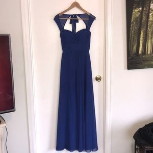Blue chiffon bridesmaid dress